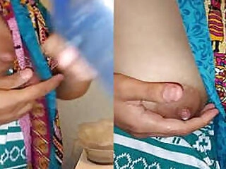 Indian wife unsheathes and milks her XXX