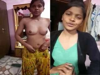 Bashful Indian nymph gets bare for money