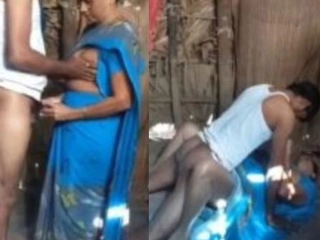Aunty gets hard and banged outdoors for