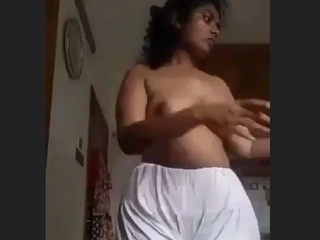 Youthfull nymph takes off and bares her