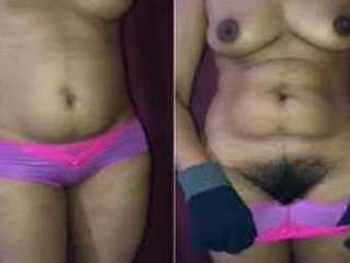 Desi woman taunts with spandex gloves
