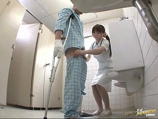 Japanese nurse uses her power to jerk